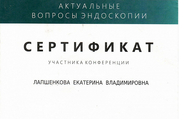 Лапшенкова Екатерина Владимировна